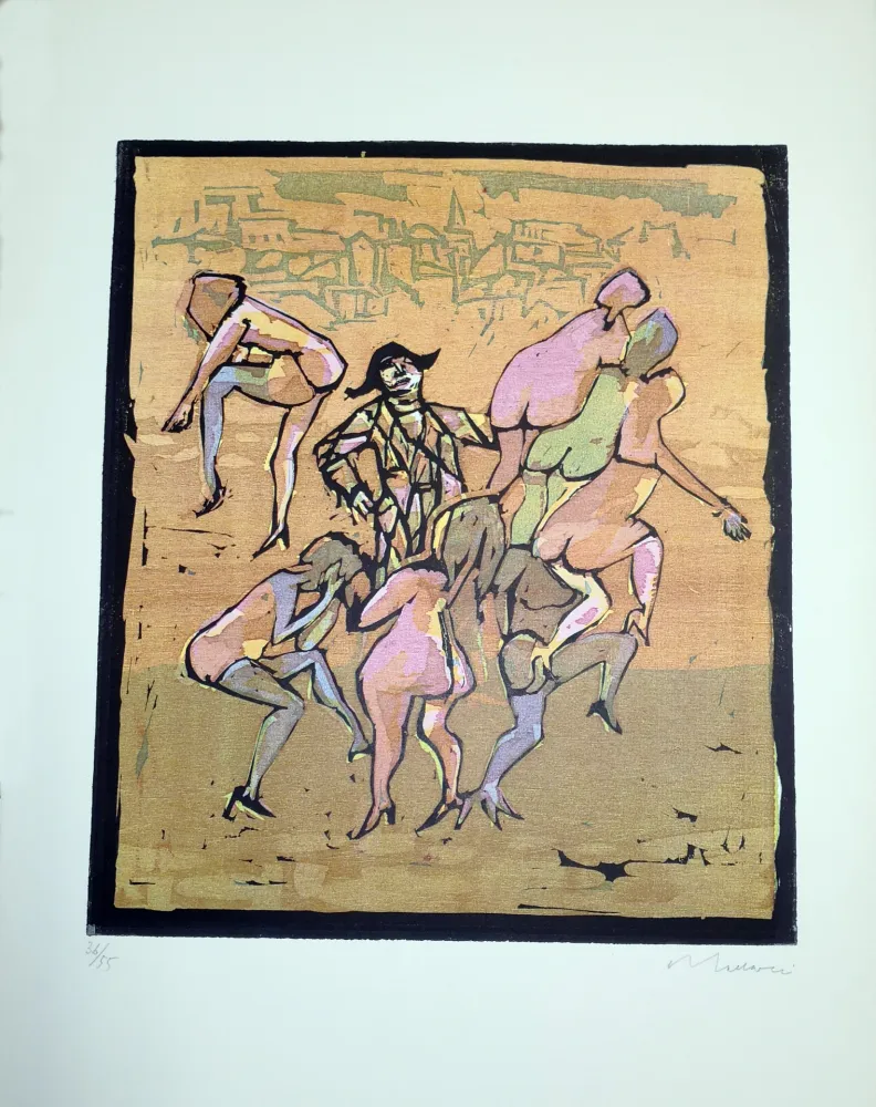 Linogravura Maccari - Il balletto