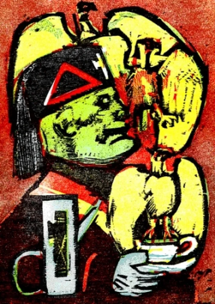 Livro Ilustrado Maccari - Lunch at Mussolini