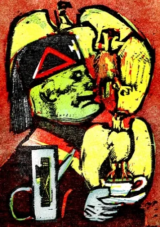 Livro Ilustrado Maccari - Lunch at Mussolini