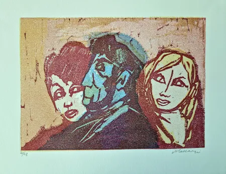 Linogravura Maccari - Vivo di volata III