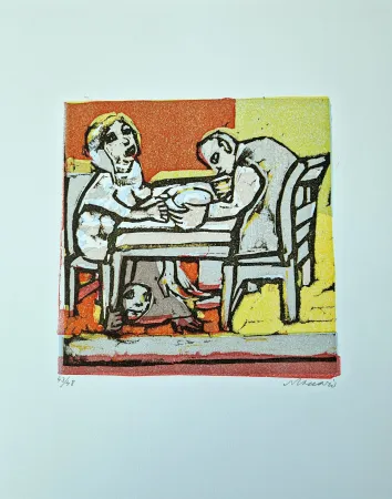 Linogravura Maccari - Vivo di volata VI