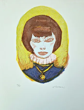 Linogravura Maccari - Vivo di volata VII