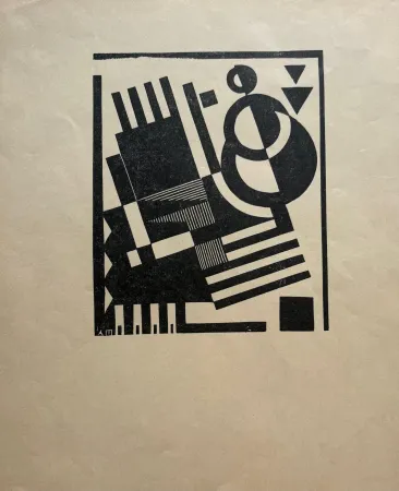 Linogravura Maes - Composition 10 (proof for Belgian periodical 