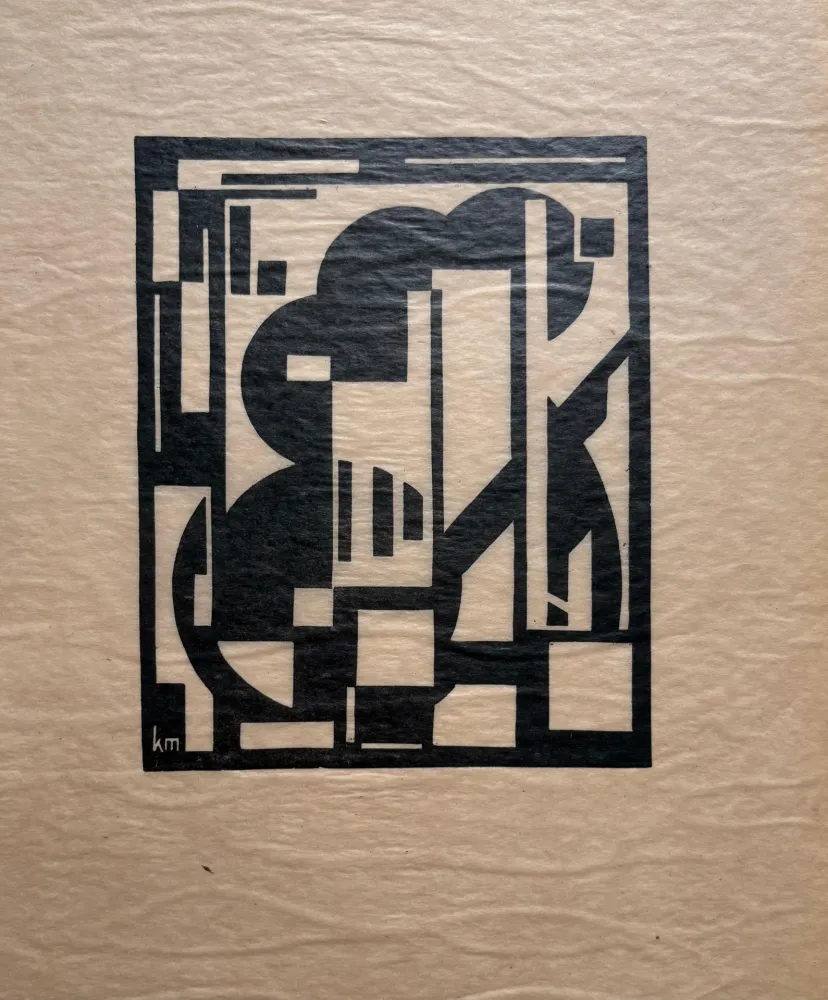 Linogravura Maes - Untitled (abstract composition)