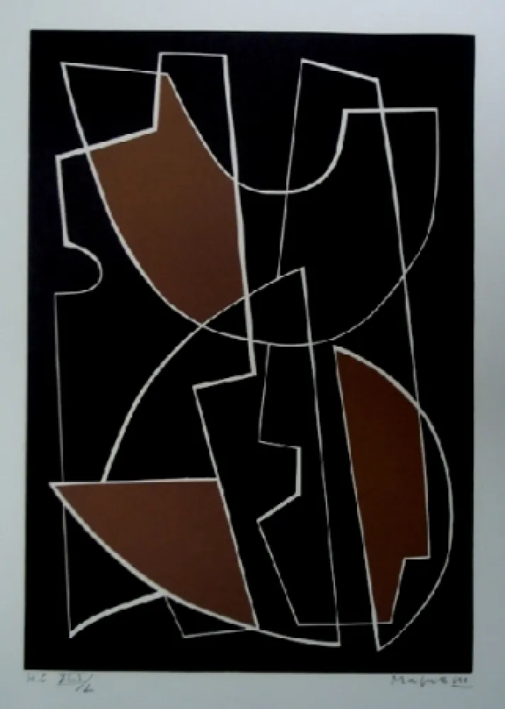 Linogravura Magnelli - La Magnanerie de la Ferrage 1