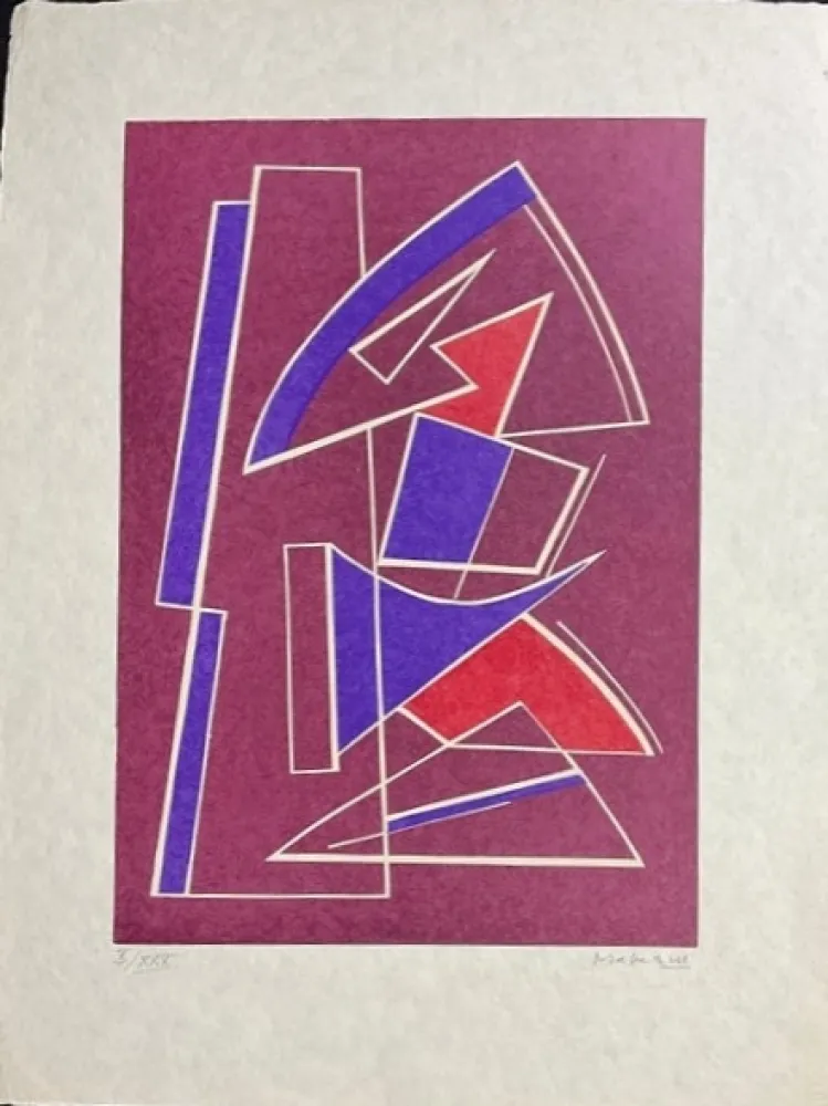 Linogravura Magnelli - La Magnanerie de La Ferrage IV