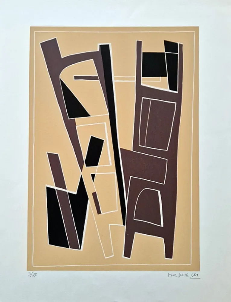 Linogravura Magnelli - La Magnanerie de La Ferrage VI