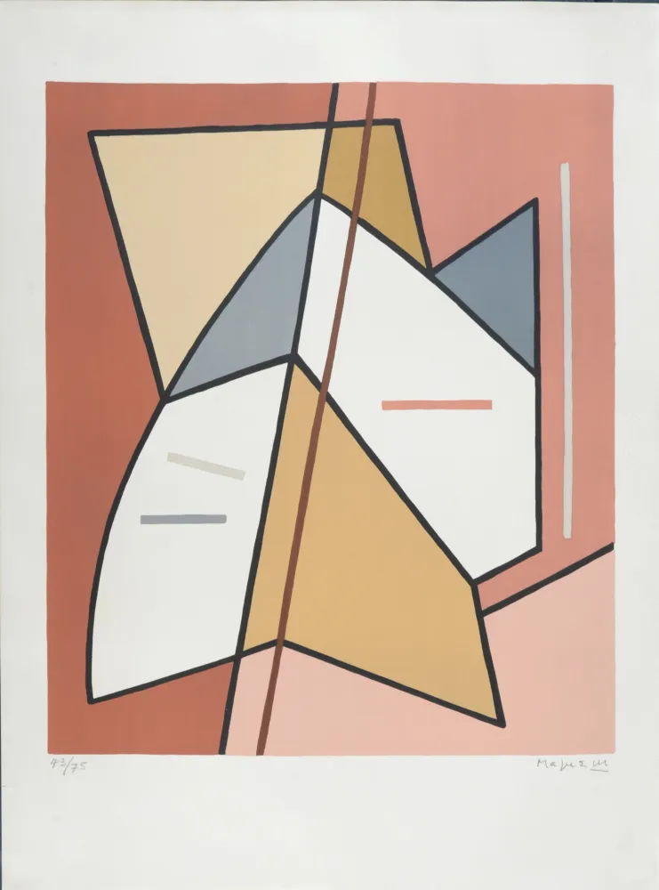 Litografia Magnelli - Sans titre F, 1970 - Hand-signed!