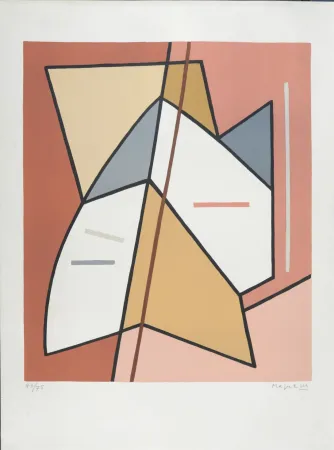 Litografia Magnelli - Sans titre F, 1970 - Hand-signed!