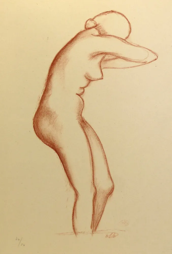 Litografia Maillol - Aristide Maillol (1861 -1944). Femme nue debout. 1935. Lithographie signée.