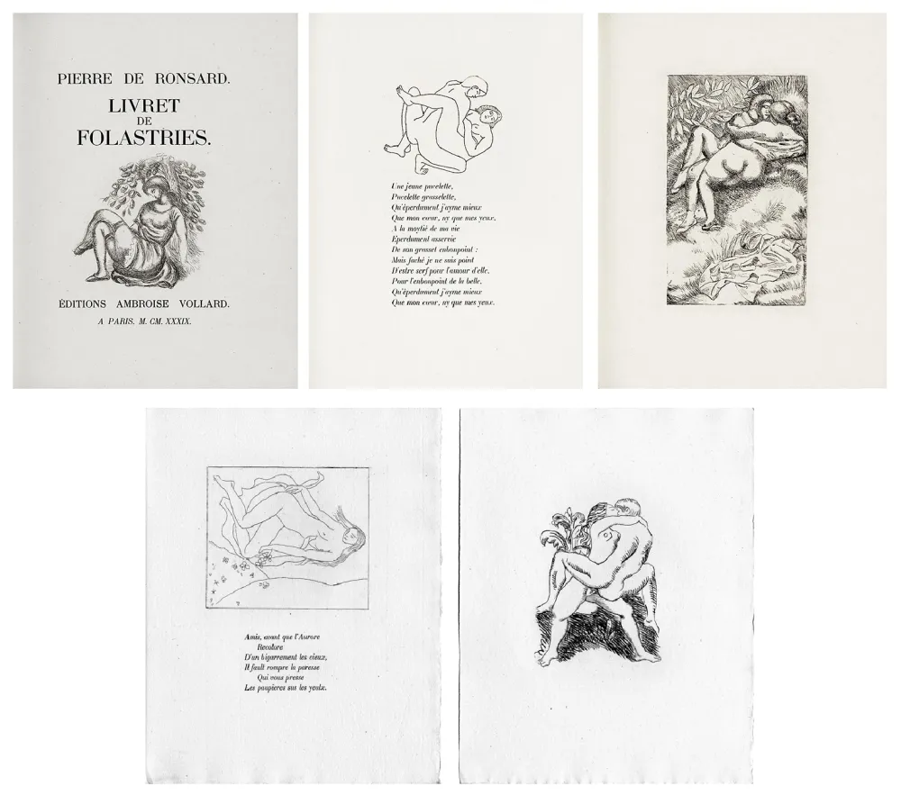 Livro Ilustrado Maillol - Ronsard : LIVRET DE FOLASTRIES. 43 gravures originales (1939)