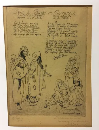 Água-Forte Majorelle - Pour les pauvres de Marrakech. 