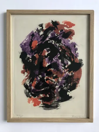 Água-Tinta Manessier - Eau-forte en rouge et violet n°23 bis