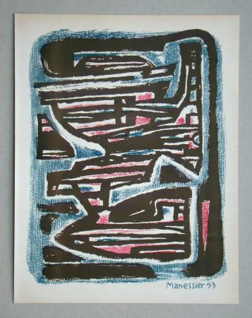 Litografia Manessier - Formes et Transparance