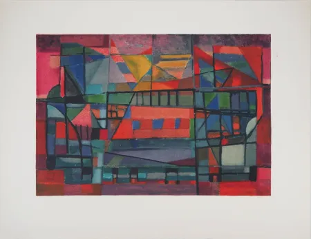 Litografia Manessier - La construction de l'arche