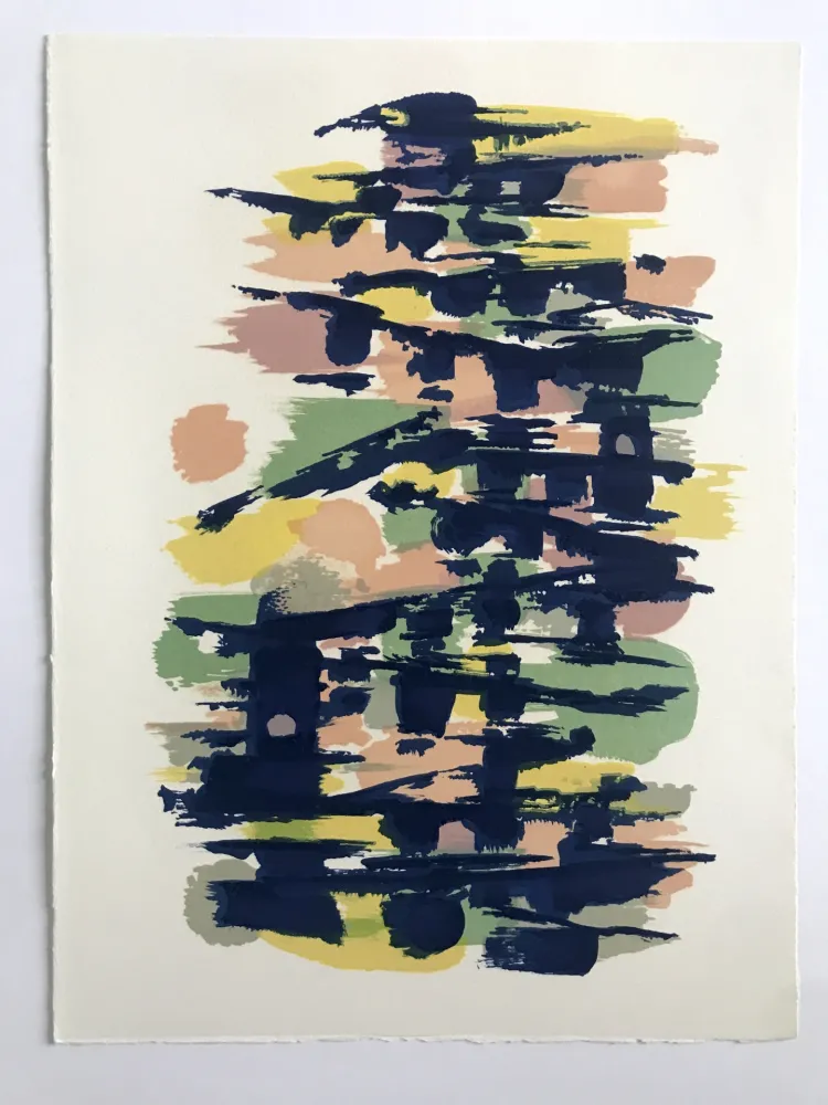 Litografia Manessier - L'enfant dans la cité des ombres II : Les Ponts