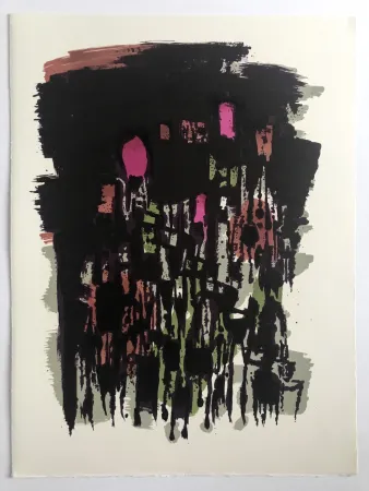 Litografia Manessier - L'enfant dans la cité des ombres III : Le Capharnaüm