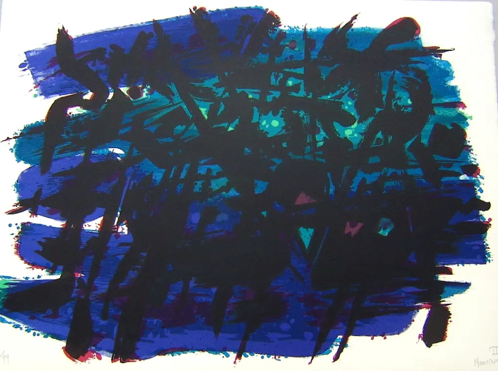 Litografia Manessier - Suite de Paques II, L'Arrestation de Jésus