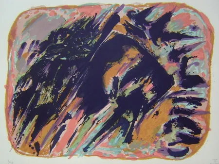 Litografia Manessier - Suite de Paques V, Le Chant du coq