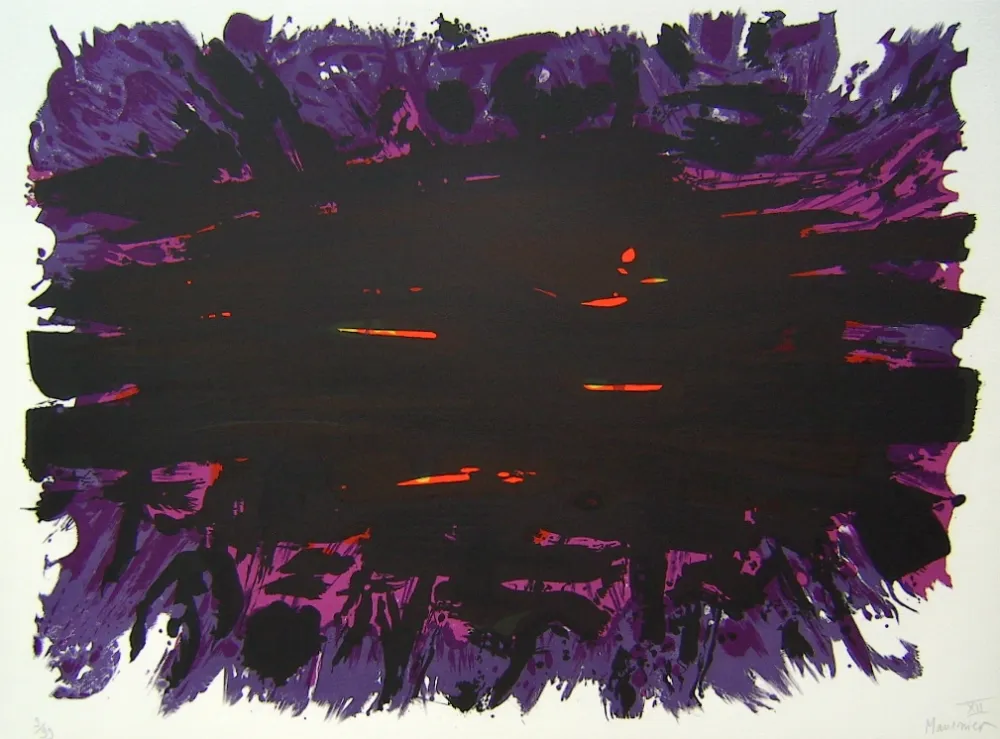 Litografia Manessier - Suite de Paques XII, Le Tombeau gardé