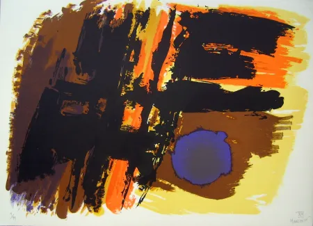 Litografia Manessier - Suite de Paques XIII, Le Tombeau ouvert