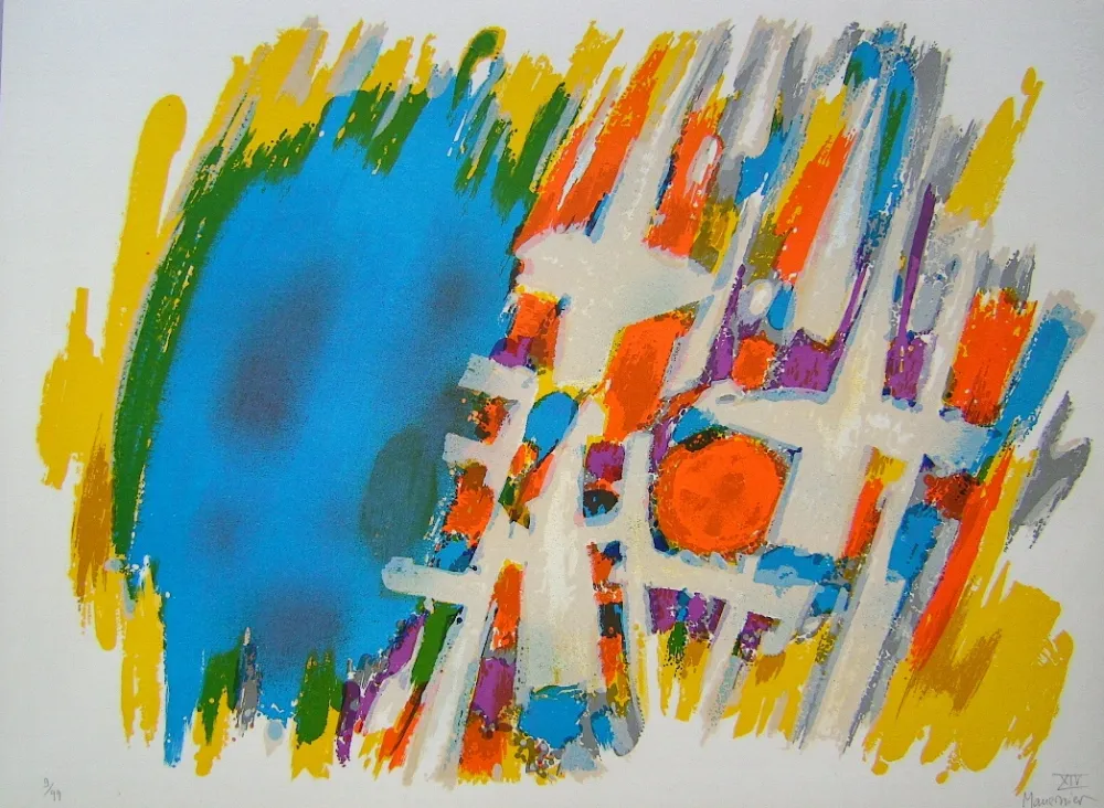 Litografia Manessier - Suite de Paques XIV, Le Message de l'ange/Matin de Paques