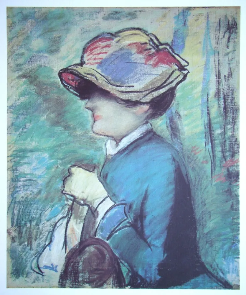 Litografia Manet - Portrait d'une femme avec chapeau