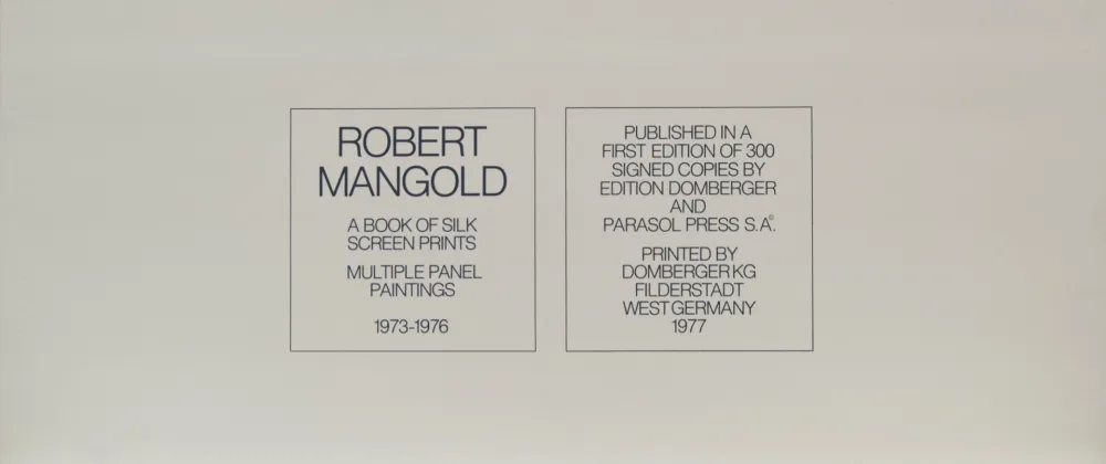 Serigrafia Mangold - A book of silkscreen prints