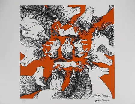 Litografia Marais  - Hommage au cheval