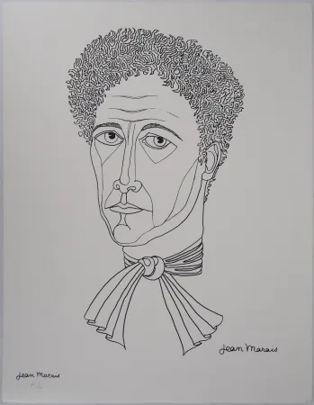 Litografia Marais  - Portrait de Jean Cocteau