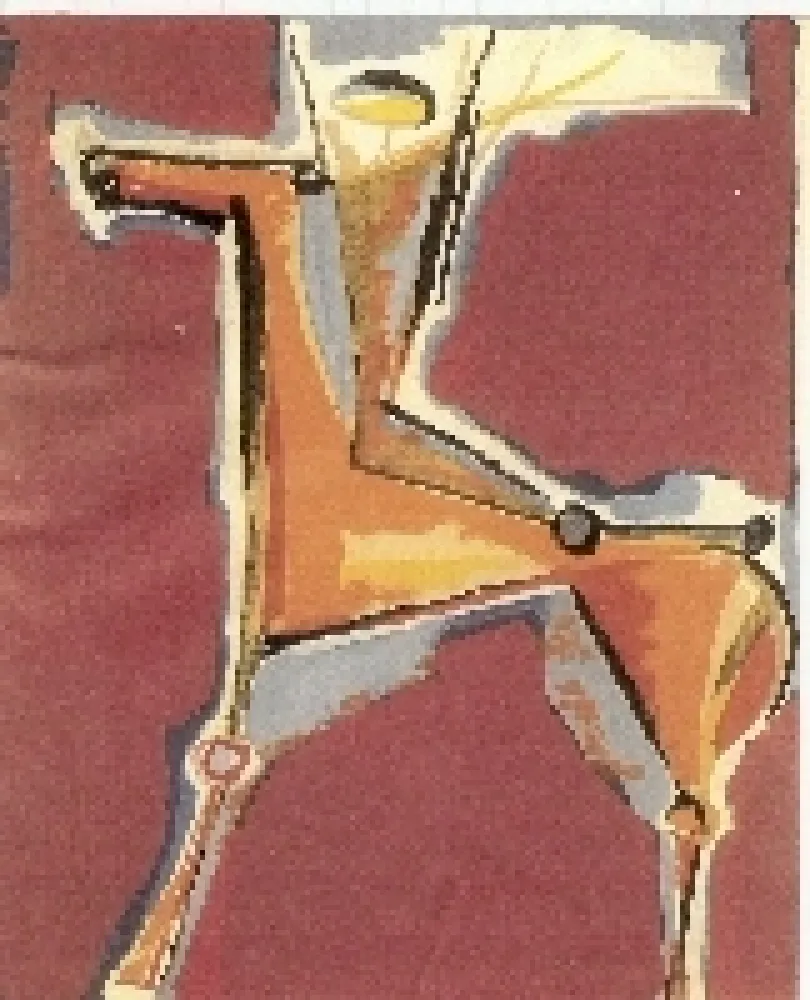 Litografia Marini - Arciere Viola