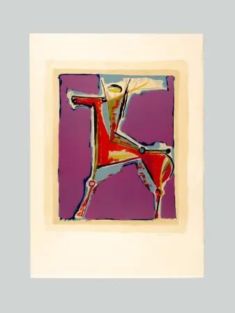 Litografia Marini - Arciere viola