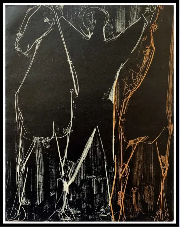 Litografia Marini - CHEVAUX ET CAVALIER