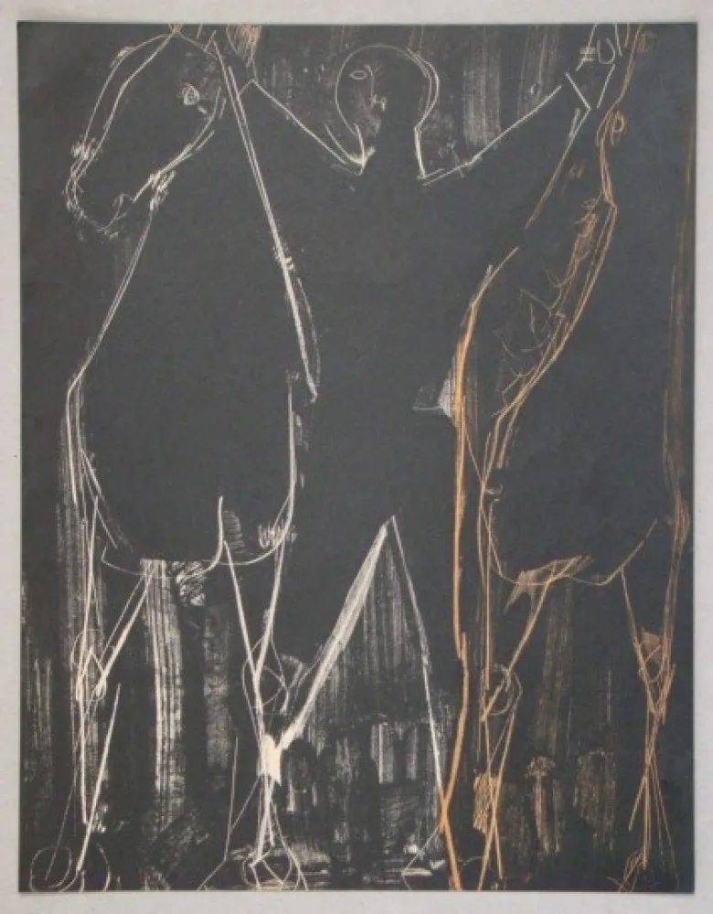 Litografia Marini - Chevaux et Cavalier