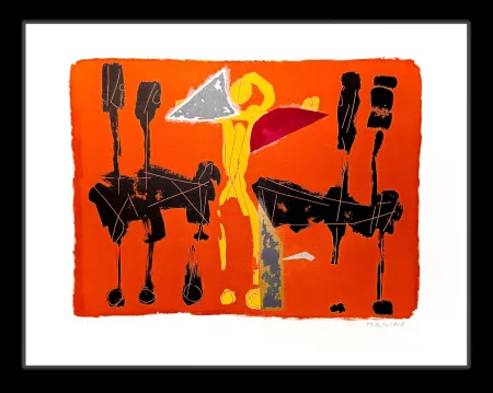 Litografia Marini - Chevaux et Cavaliers IV