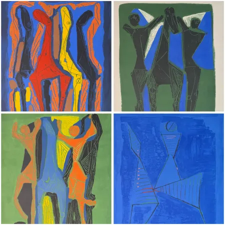 Gravura Marini - Marino Marini (1901–1980) - MARINO FROM GOETHE - Complete original folder containing 4 color etchings and aquatints on Arches paper - 1979