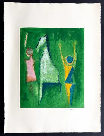Gravura Marini - Marino Marini (1901–1980) - MARINO FROM SHAKESPEARE I - Color drypoint etching and aquatint on paper - 1977