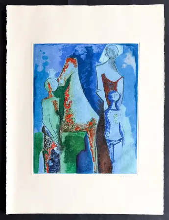 Gravura Marini - Marino Marini (1901–1980) - MARINO FROM SHAKESPEARE I - Color drypoint etching and aquatint on paper - 1977