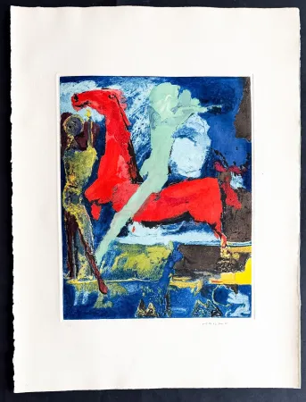 Gravura Marini - Marino Marini (1901–1980) - MARINO FROM SHAKESPEARE I - Color drypoint etching and aquatint on paper - 1977