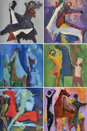 Gravura Marini - Marino Marini (1901–1980) - MARINO FROM SHAKESPEARE I - Complete original folder containing 8 color drypoint etchings and aquatints on paper - 1977