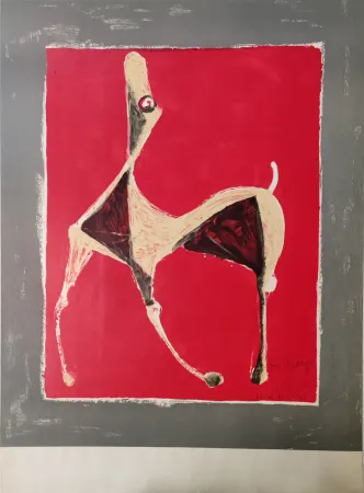 Sem Técnica Marini - Pferd auf rotem Grund