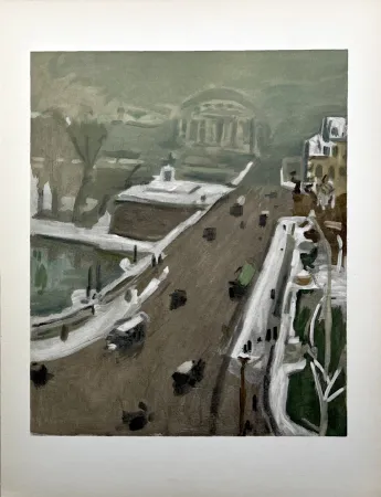 Estêncil Marquet - LA NEIGE SUR PARIS. Le Pont Neuf sous la neige (1939) (1959).
