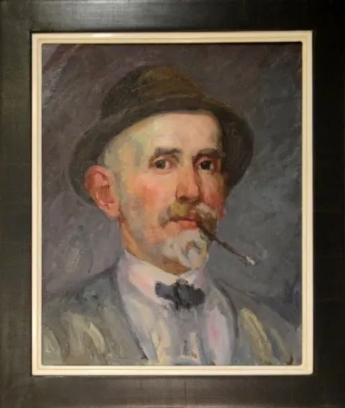 Sem Técnica Marxer - Selbstporträt mit Hut und Brisago