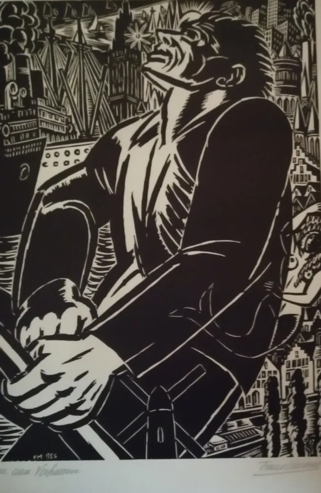 Xilogravura Masereel - Ere aan Verhaeren
