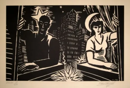 Xilogravura Masereel - Voisins