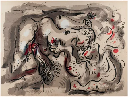 Litografia Masson - DESSINS ÉROTIQUES (portfolio de 20 lithographies). 1971.