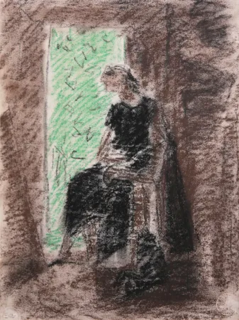 Sem Técnica Masson - Femme devant la porte