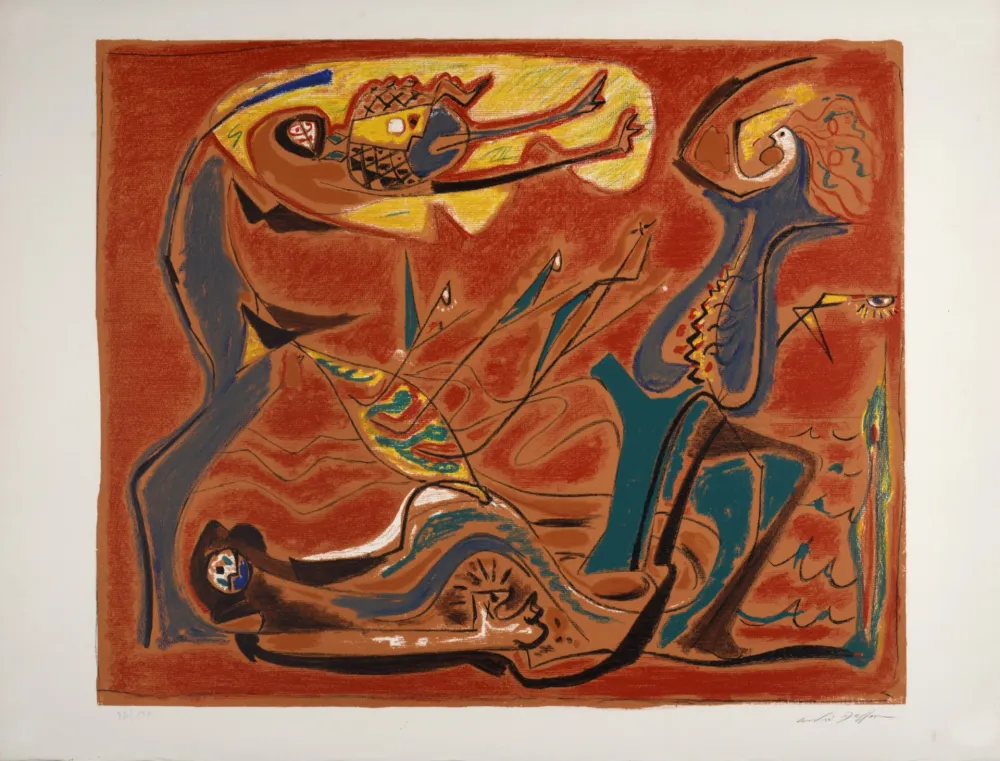 Litografia Masson - Figures, vers 1960 - Hand-signed