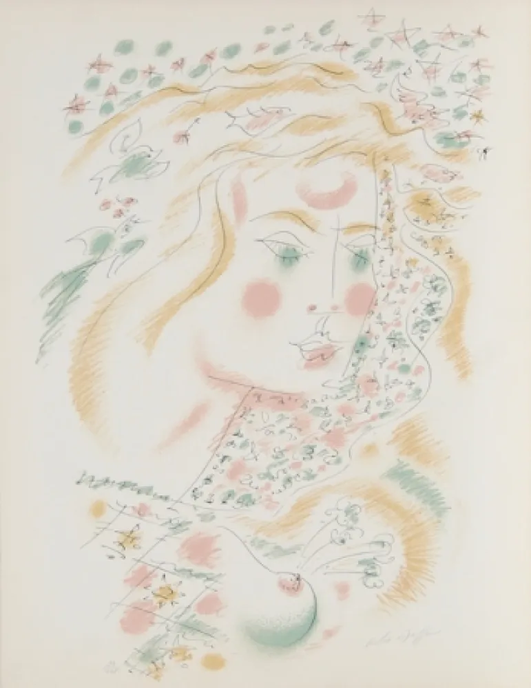 Litografia Masson - Le Philosophe au Papillon from Je Reve Portfolio