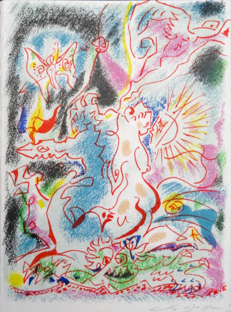 Litografia Masson - Les incertitudes de Psyché 